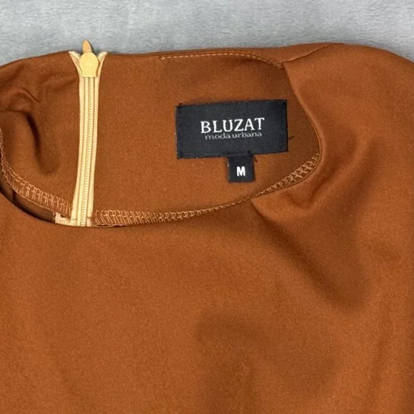 Bluzat Chestnut Brown Knee-Length Dress - Picture 4 of 6